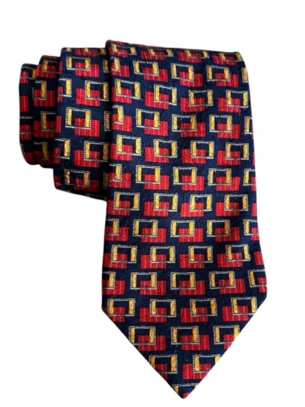 Ermenegildo Zegna Multicolor Geometric Silk Neck Tie